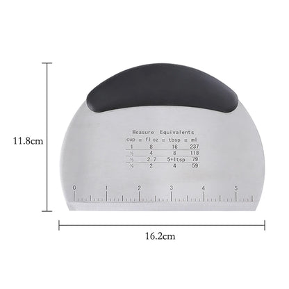 Dough Scraper Stainless Steel Pastry Dough Cutter Semicircular Bench Scraper Cake Bread Pizza Dough Cutter Chopper Baking Tools