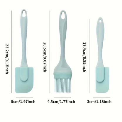 3PCS Cream Scraper DIY Bread Cake Butter Spatula Mixer Oil Brush Kitchen Baking Tool Silicone All-In-One Baking Kitchen Utensil