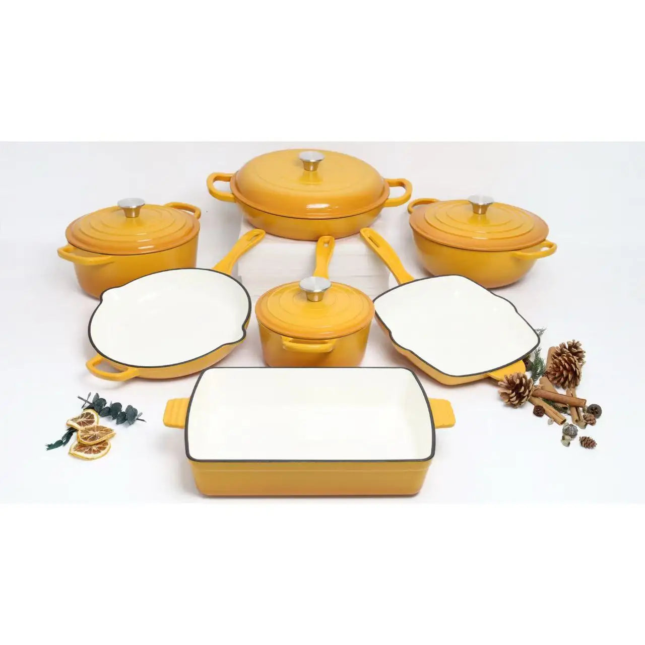Multicolor Enamel Cooking Pot Casserole Set Cast Iron Cookware Set Induction Dutch Oven Casserole