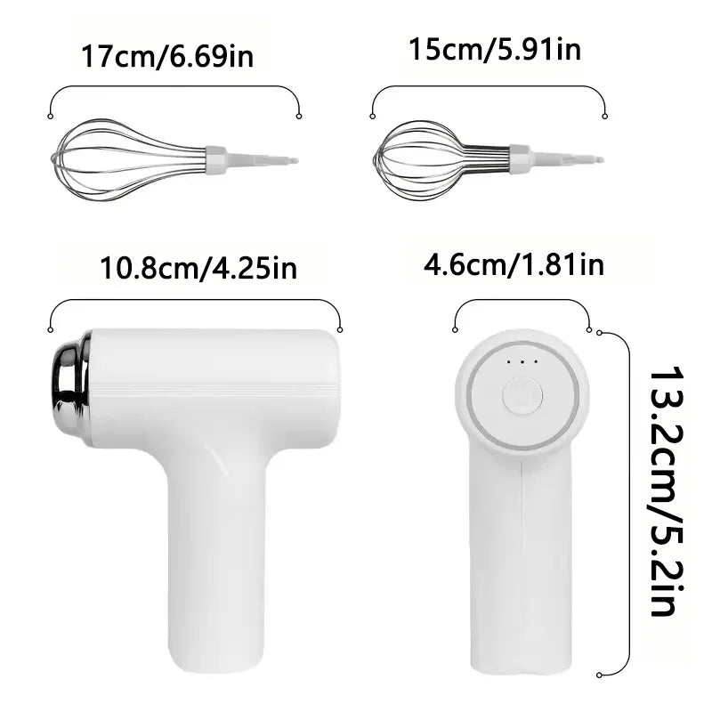 Electric Egg Beater Rechargeable Handheld Wireless Blender Mixer for Baking Cream Cakes Home Kitchen Tool 2026 New