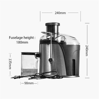 1.5L Stainless Steel Fruit Vegetable Centrifugal Juicer Auto Pulp Ejection, Wide Feeding Chute, High Efficiency Juice Extractor