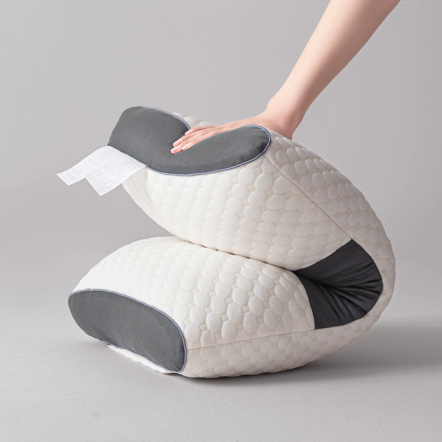 2‑Pack Ergonomic Neck Massage Pillows for Couples Adjustable Soft Woven Pillow With Removable Cover High‑Quality Core for Better Sleep