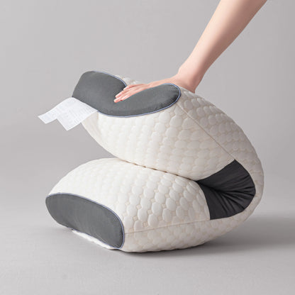 2‑Pack Ergonomic Neck Massage Pillows for Couples Adjustable Soft Woven Pillow With Removable Cover High‑Quality Core for Better Sleep