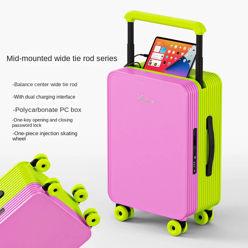 2026 New Centered Wide-Rod 20-Inch Carry-on Bag with Password Lock