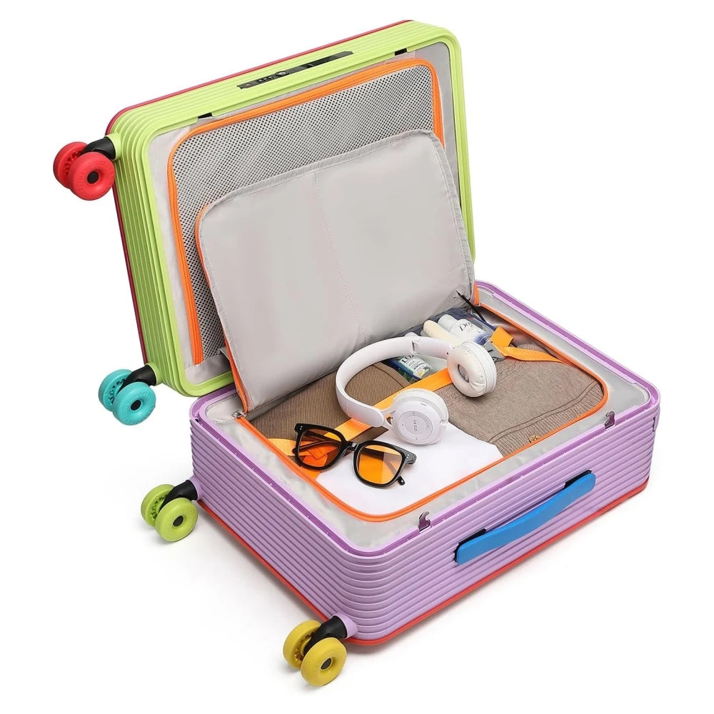 Multi-color Dopamine Fashion Suitcase Zipperless Travel Suitcase