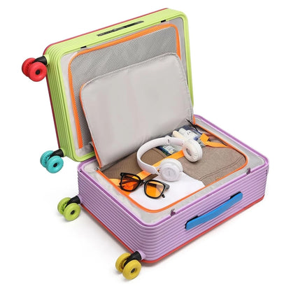 Multi-color Dopamine Fashion Suitcase Zipperless Travel Suitcase