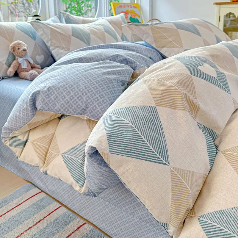100% Cotton Bedding Set Duvet Cover Set,Quilt Cover Pillowsham, Wrinkle Free Machine Washable, All Season Comfort 240x220