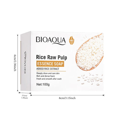 1/2/3PCS Rice Puree Soap, Gentle Cleansing Bath Soap, Unisex Full-Body Cleansing Soap, Dense Foam For Daily Facial Cleansing And Bathing, Household Portable Multifunctional Cleaning Soap, 100G Daily Household Hand Wash Soap