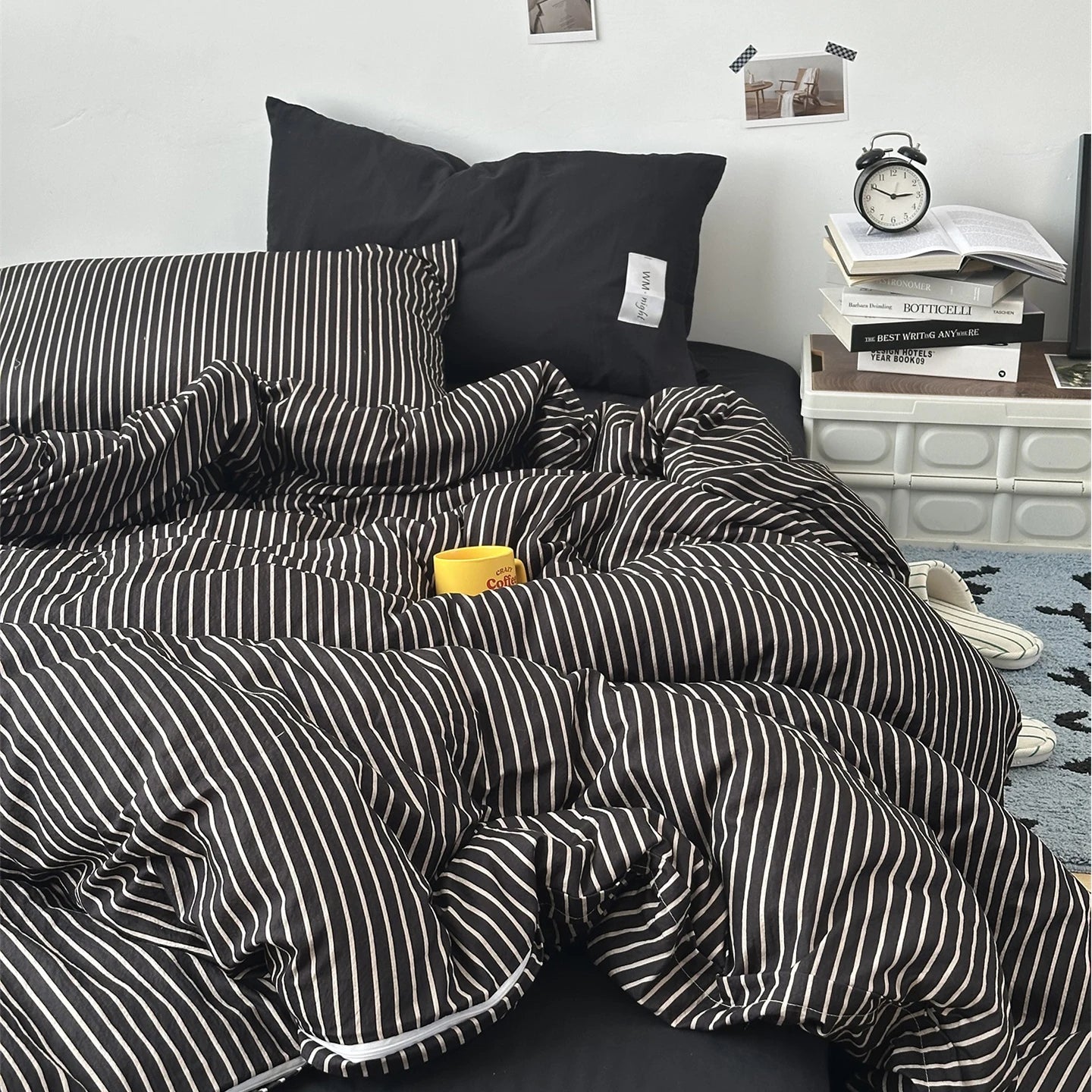 Stripe Bedding Comforter Set with Pillowcase bed sheet Single Full Size Bed Linen Duvet Cover Set Queen/King Double Single Bed