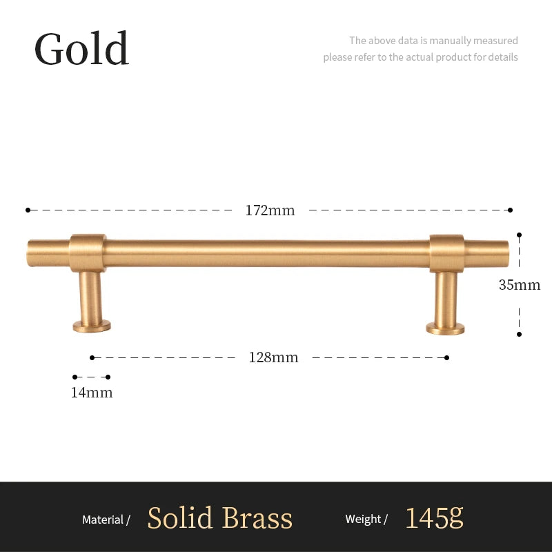 Santaya Solid Brushed Handles Modern Style Brass Pitch 192mm Long Pull Cabinet Knobs Furniture Wardrobe Gold Handle