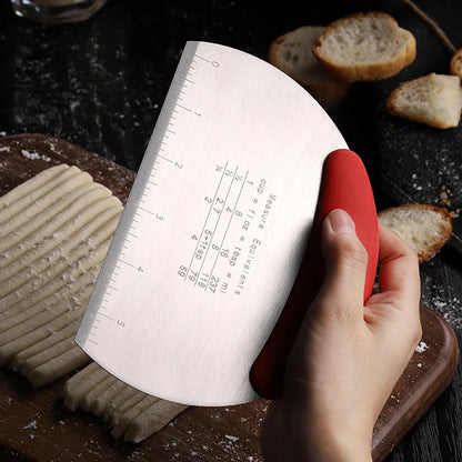 Dough Scraper Stainless Steel Pastry Dough Cutter Semicircular Bench Scraper Cake Bread Pizza Dough Cutter Chopper Baking Tools