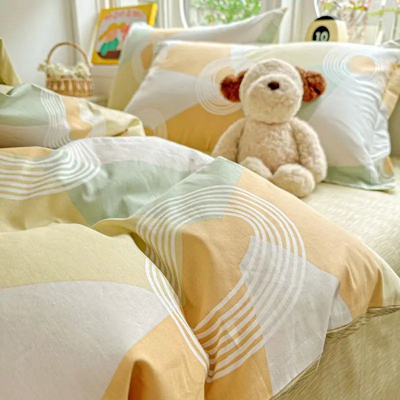 100% Cotton Bedding Set Duvet Cover Set,Quilt Cover Pillowsham, Wrinkle Free Machine Washable, All Season Comfort 240x220