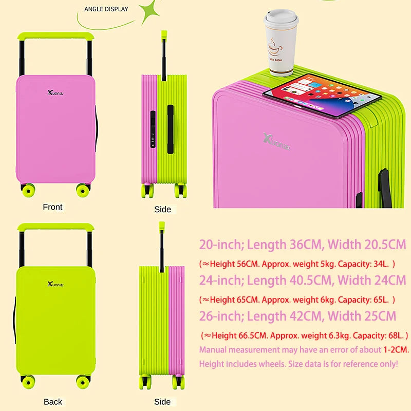 2026 New Centered Wide-Rod 20-Inch Carry-on Bag with Password Lock