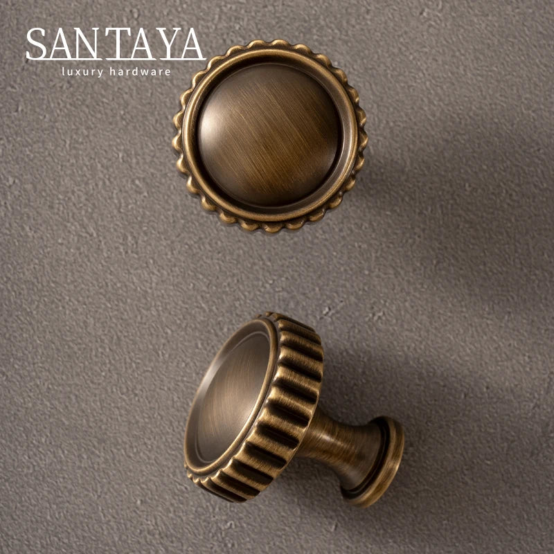Santaya Antique Brass Cabinet Pulls 5 Inch Hole Center Bar Drawer Pulls for Kitchen Cabinet Handle Dressers Copper Home Hardware