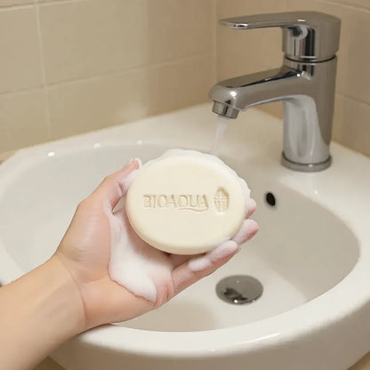 1/2/3PCS Rice Puree Soap, Gentle Cleansing Bath Soap, Unisex Full-Body Cleansing Soap, Dense Foam For Daily Facial Cleansing And Bathing, Household Portable Multifunctional Cleaning Soap, 100G Daily Household Hand Wash Soap