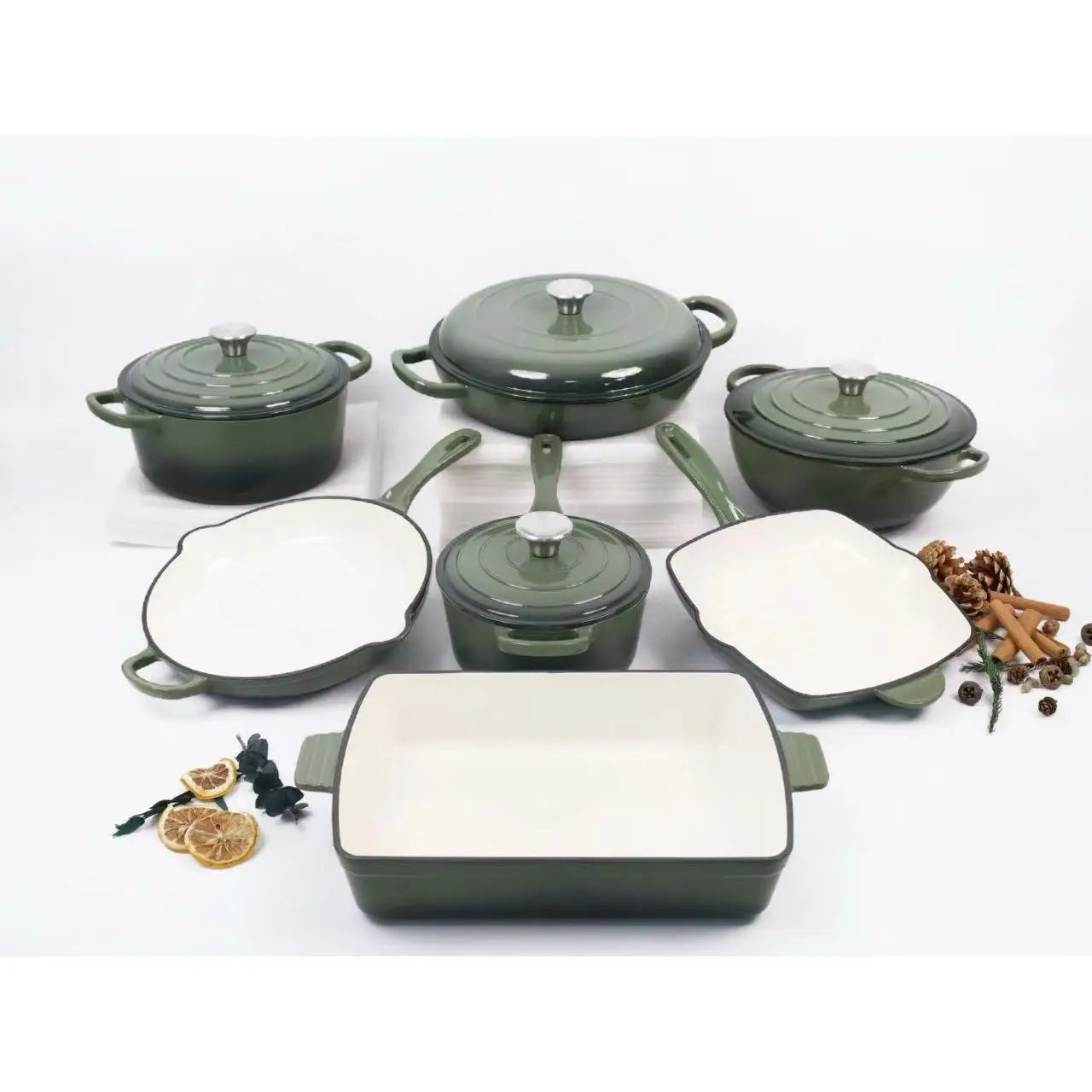 Multicolor Enamel Cooking Pot Casserole Set Cast Iron Cookware Set Induction Dutch Oven Casserole
