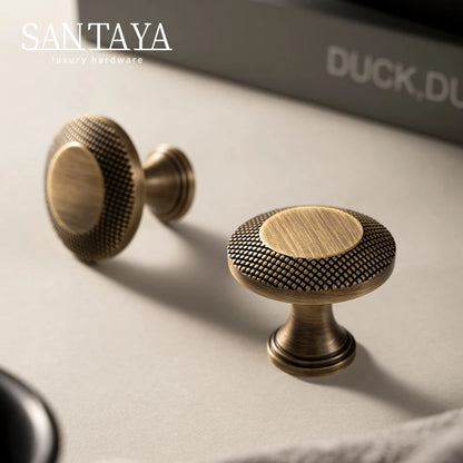 Santaya Knurled Grid Antique Brass Kitchen Cabinet Handle Bronze Pulls Kitchen Cabinets T Bar Pull Hardware Cupboard Drawer Knob