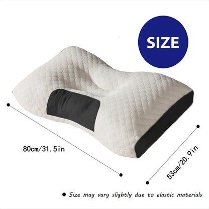 2‑Pack Ergonomic Neck Massage Pillows for Couples Adjustable Soft Woven Pillow With Removable Cover High‑Quality Core for Better Sleep