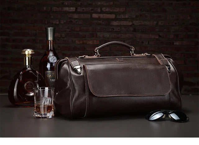 Vintage 100% Genuine Leather Duffel Bag Travel Luggage Bag Doctor Overnight Bag Designer Shoulder Messenger Bag Tote Handbag