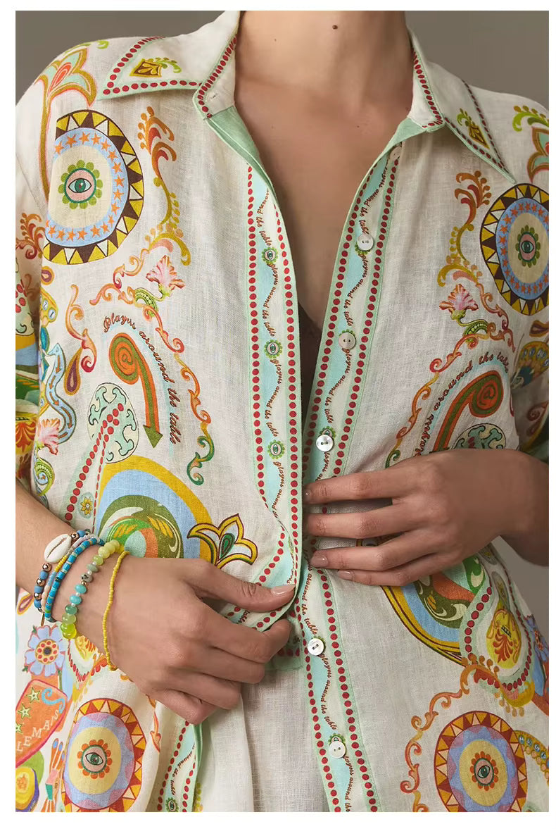 Printed Half Sleeve Shirt and Shorts Set