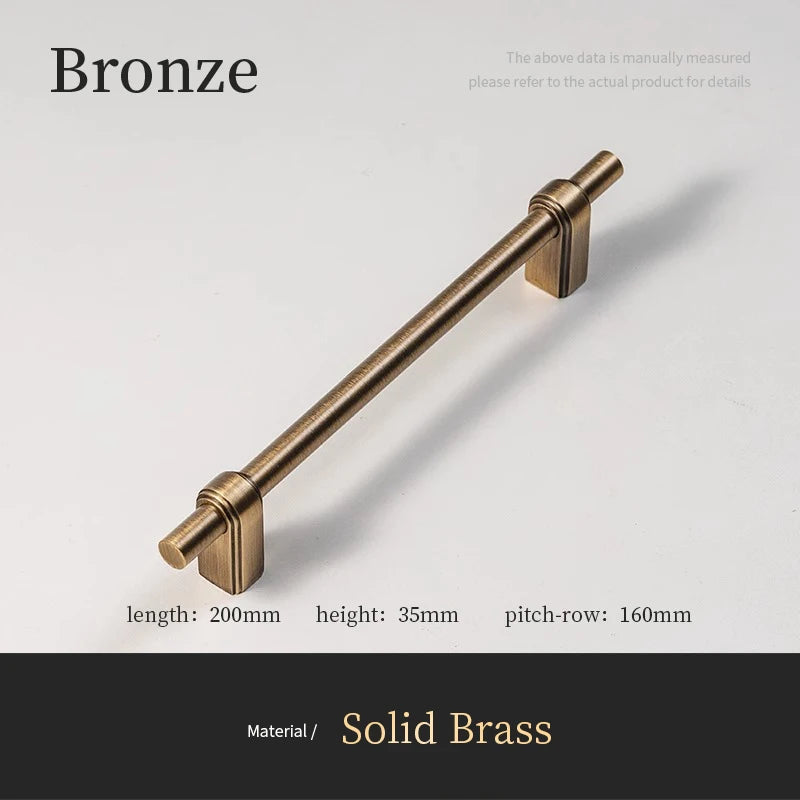 Santaya Solid Brass Cabinet Handle and Knob Drawer Knobs T Bar Bedroom Kitchen Handle Hardware / Drawer Pulls Antique Bronze