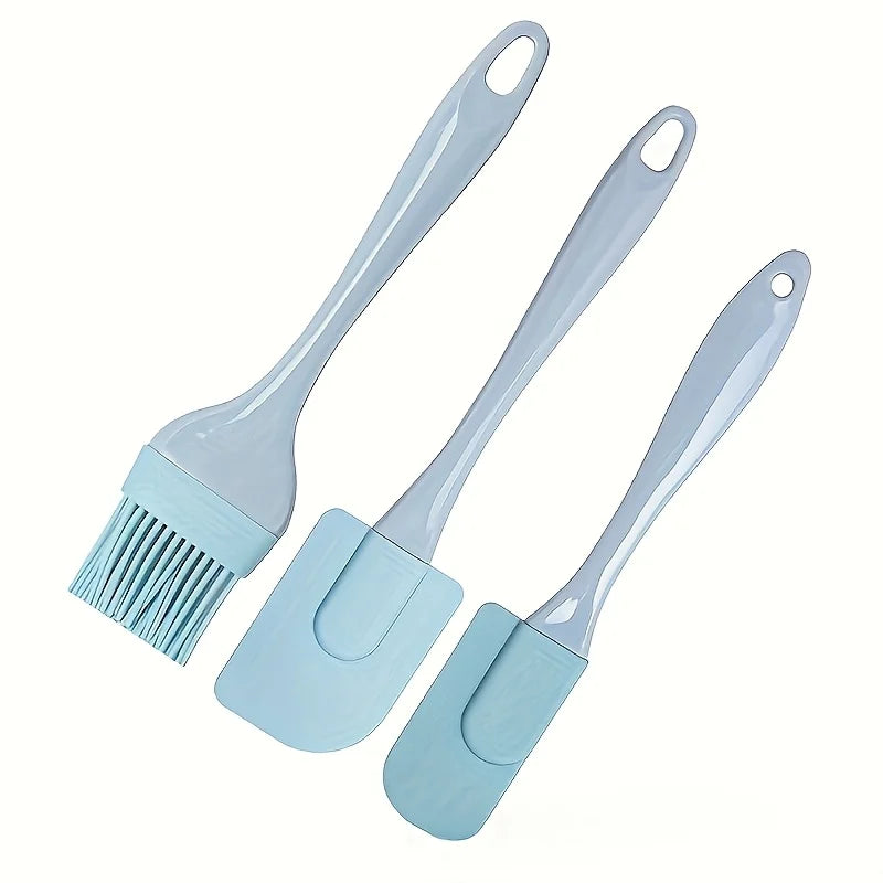 3PCS Cream Scraper DIY Bread Cake Butter Spatula Mixer Oil Brush Kitchen Baking Tool Silicone All-In-One Baking Kitchen Utensil