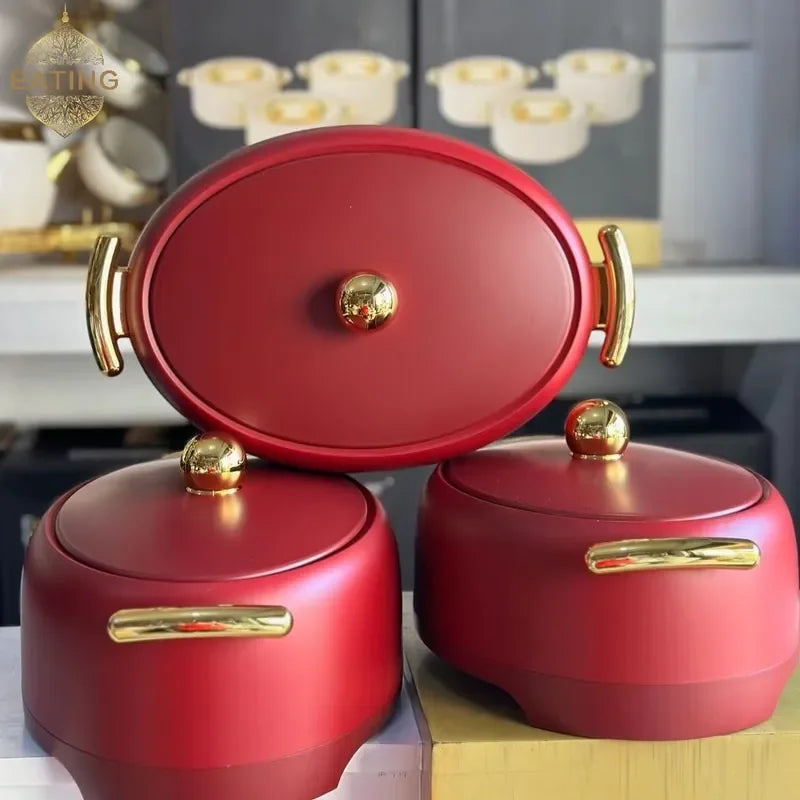 Wholesale Gift 3Pcs Set Thermal Hot Pot Containers Sets for Cookware 2.0L+2.5L+3.0L Food Casserole Food Warmers