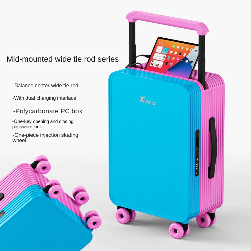2026 New Centered Wide-Rod 20-Inch Carry-on Bag with Password Lock