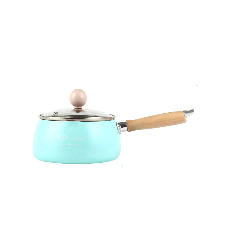 Kitchen Pot 16 CM Mini Milk Pans Christmas Gift Chocolate Milk Soup No-Stick Cooking Pot General Use for Gas & Induction Cooker