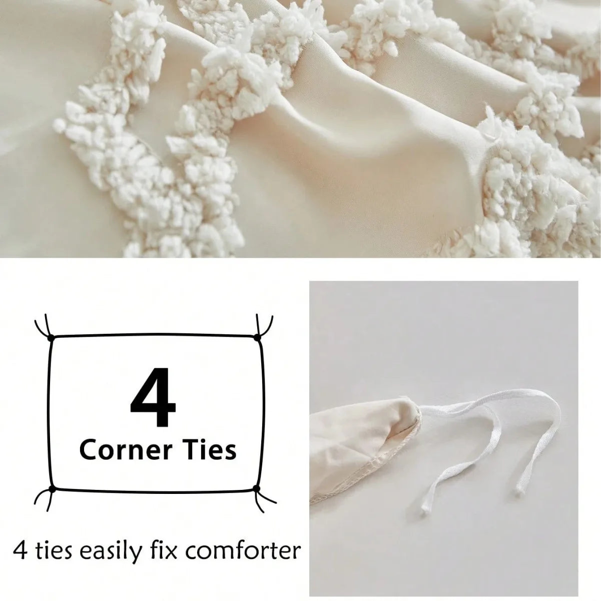 High-quality 3D Flower Tufted Queen Duvet Cover Set Single Double Bed Durble Bedding Set King Size Quilt Cover and Pillowcases