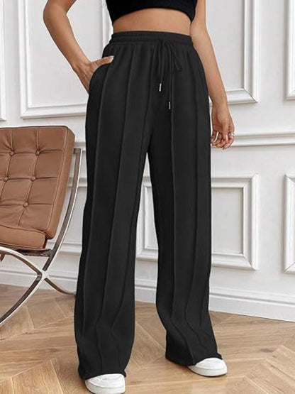 Drawstring Wide Leg Pants with Pockets - Blu Lotus Boutique