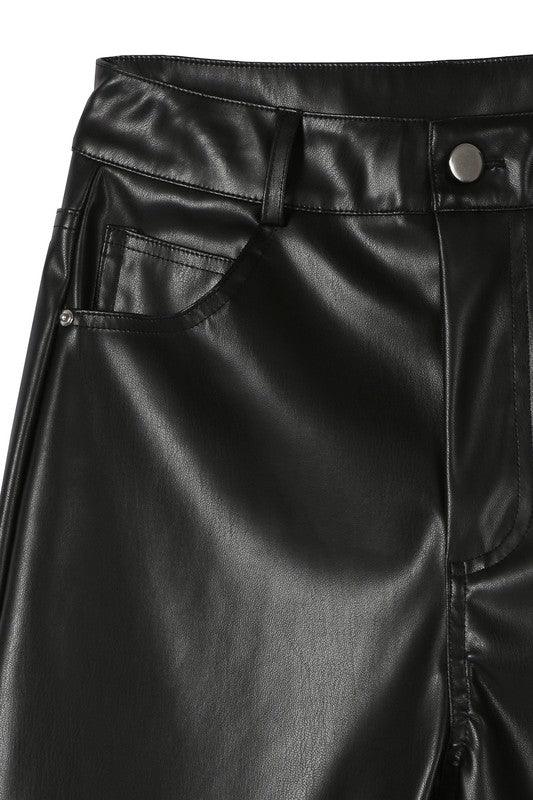 Vegan leather pants - Blu Lotus Boutique