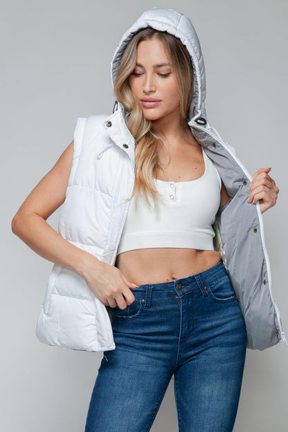 Snobbish Snap and Zip Closure Hooded Vest - Blu Lotus Boutique