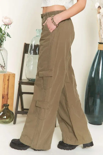 ADORA Low Rise Casual Cargo Pants - Blu Lotus Boutique