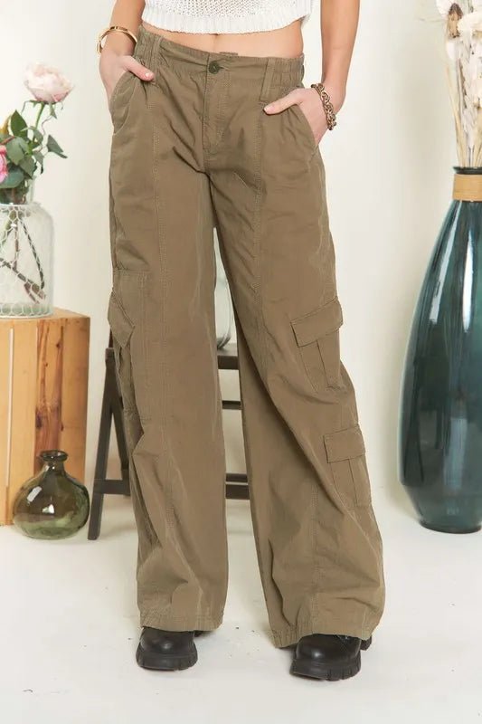 ADORA Low Rise Casual Cargo Pants - Blu Lotus Boutique
