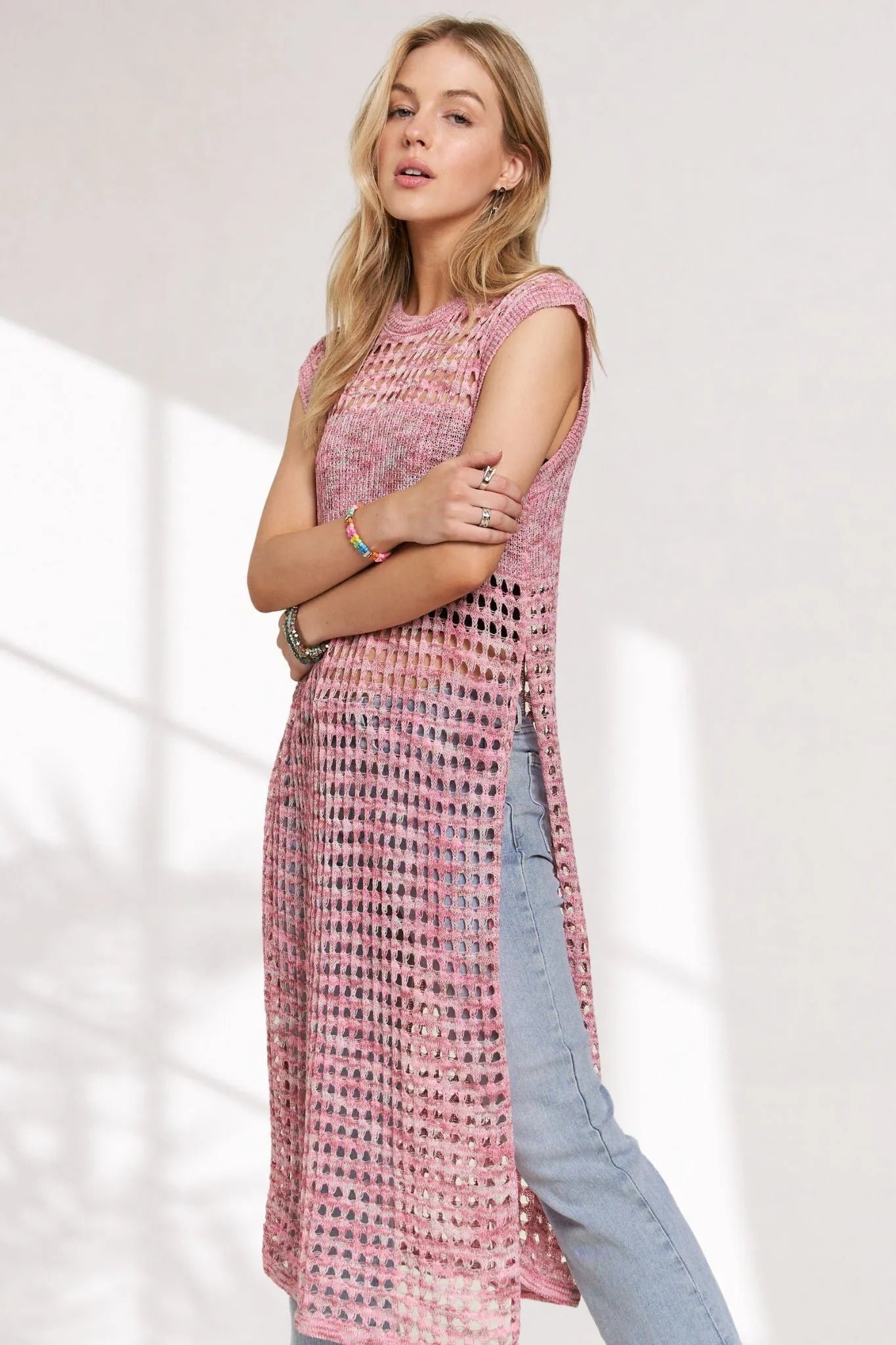 ADORA Multi Color Crochet Tunic Top - Blu Lotus Boutique