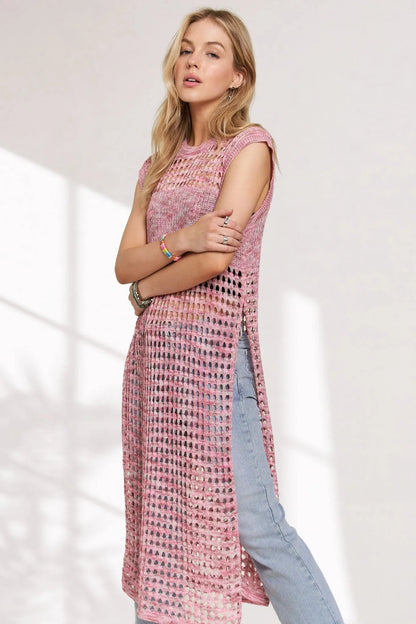 ADORA Multi Color Crochet Tunic Top - Blu Lotus Boutique