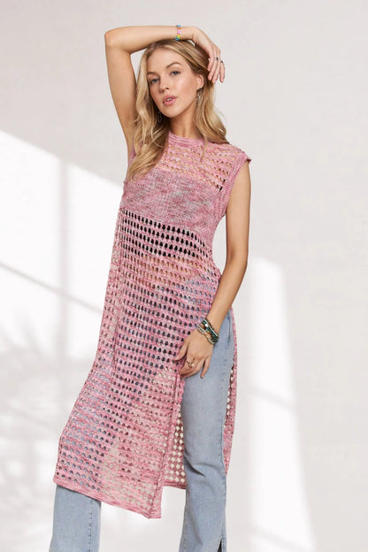 ADORA Multi Color Crochet Tunic Top - Blu Lotus Boutique