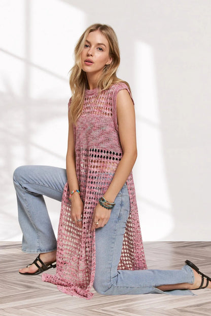 ADORA Multi Color Crochet Tunic Top - Blu Lotus Boutique