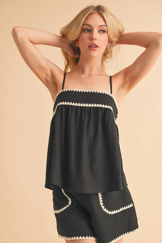 Aemi+Co Bali Rickrack Trim Cami - Blu Lotus Boutique