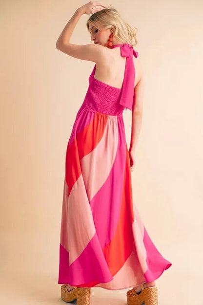 Aemi+Co Color Block Sleeveless Maxi Dress - Blu Lotus Boutique