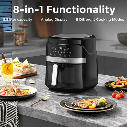 Air fryer 8 - in - 1,6L Electric Hot fryer Oven Oilless Cooker,Roast, Bake, Plus Bake, Dehydrate, and Keep Food Warm, 120V - Blu Lotus Boutique
