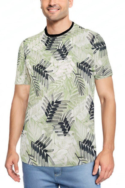 Allover Print Short Sleeve Tshirt - Blu Lotus Boutique