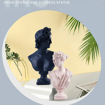 Ancient Greece European Resin David Venus Head Statuees Decoration Home Livingroom Goddess Sculpture Figurin Office Desktop - Blu Lotus Boutique