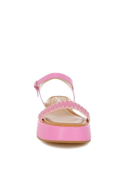 Anglong Raffia Flatform Sandals - Blu Lotus Boutique