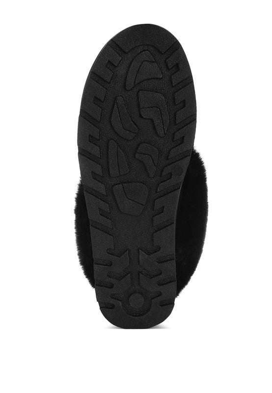 Aniso Faux Fur Slip On Snow Boots - Blu Lotus Boutique