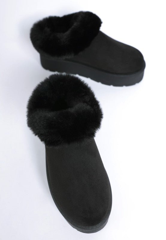 Aniso Faux Fur Slip On Snow Boots - Blu Lotus Boutique
