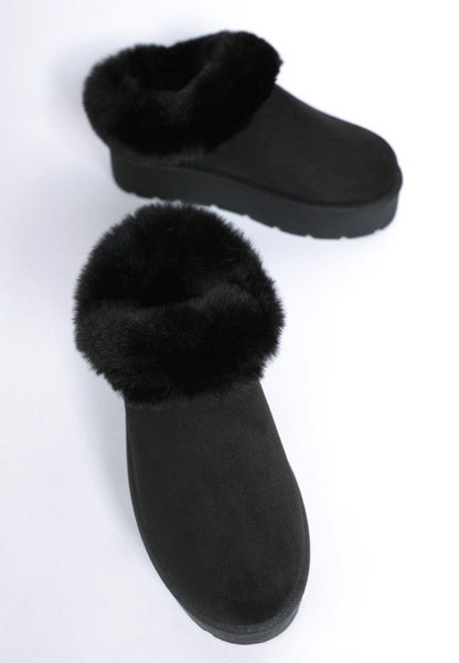 Aniso Faux Fur Slip On Snow Boots - Blu Lotus Boutique