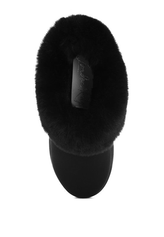 Aniso Faux Fur Slip On Snow Boots - Blu Lotus Boutique