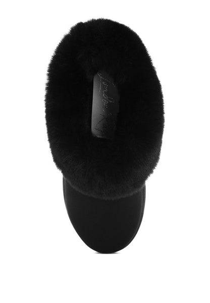 Aniso Faux Fur Slip On Snow Boots - Blu Lotus Boutique